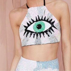 Discount Universe DU sequin eye halter